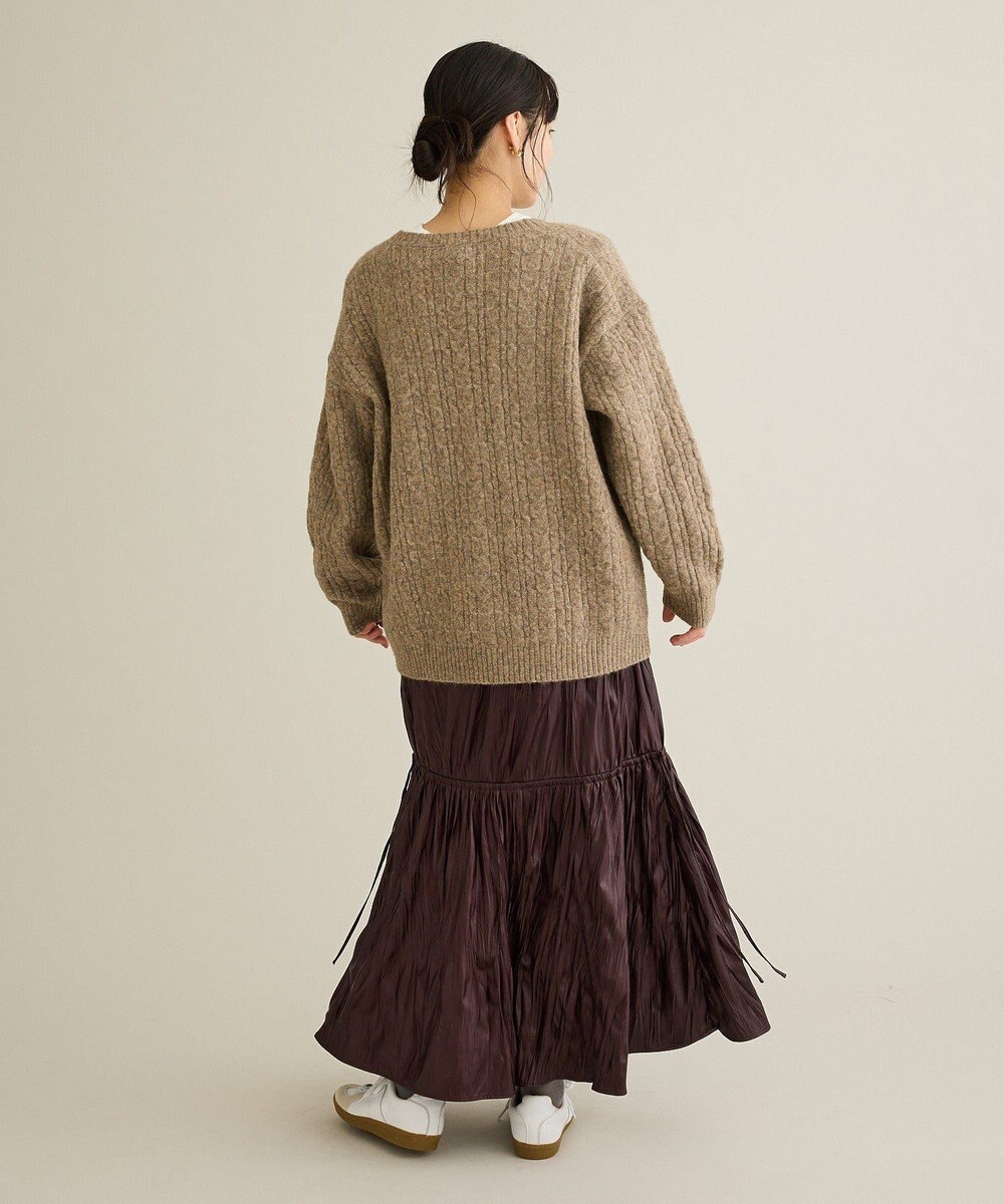 CRAFT STANDARD BOUTIQUE 起毛ケーブルVニットネックニットプルオーバー 