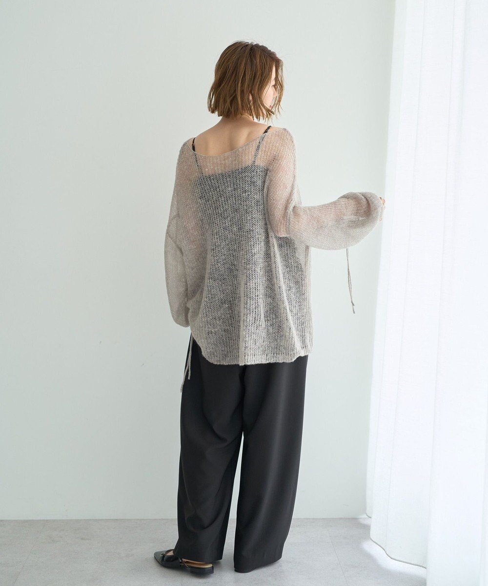 YECCA VECCA 袖シャーリングシアーニット 