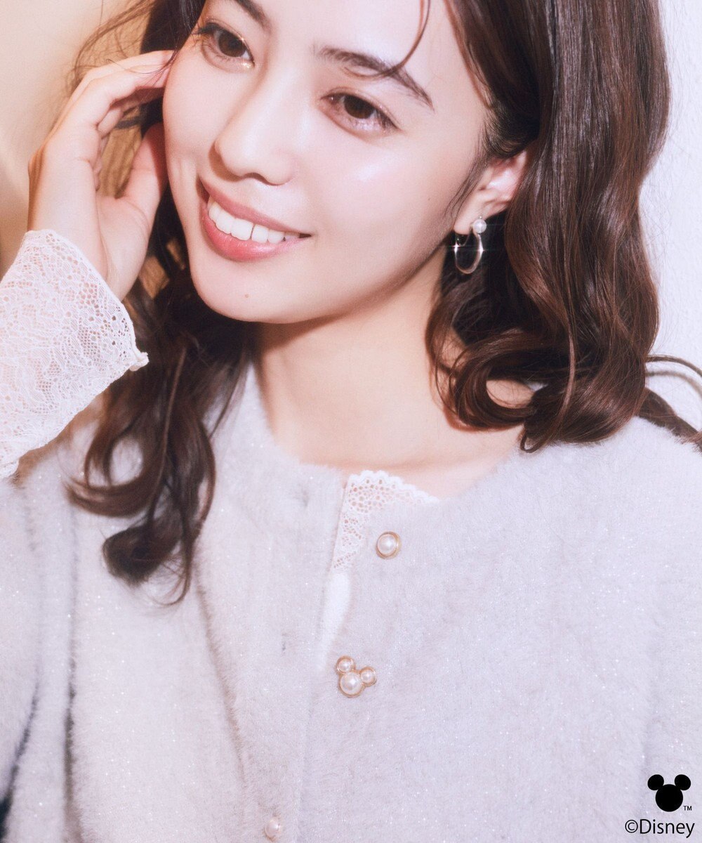 earth music&ecology 【予約】Disney/ポイントミッキーラメシャギーカーデ 