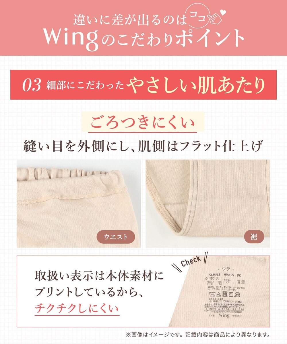 Wing ショーツ 綿100%(身生地部) ゆったり設計 やわらかな肌ざわり 【綿の贅沢 コットン100】 はきこみ丈ふかめ EC3400 ウイング／ワコール 
