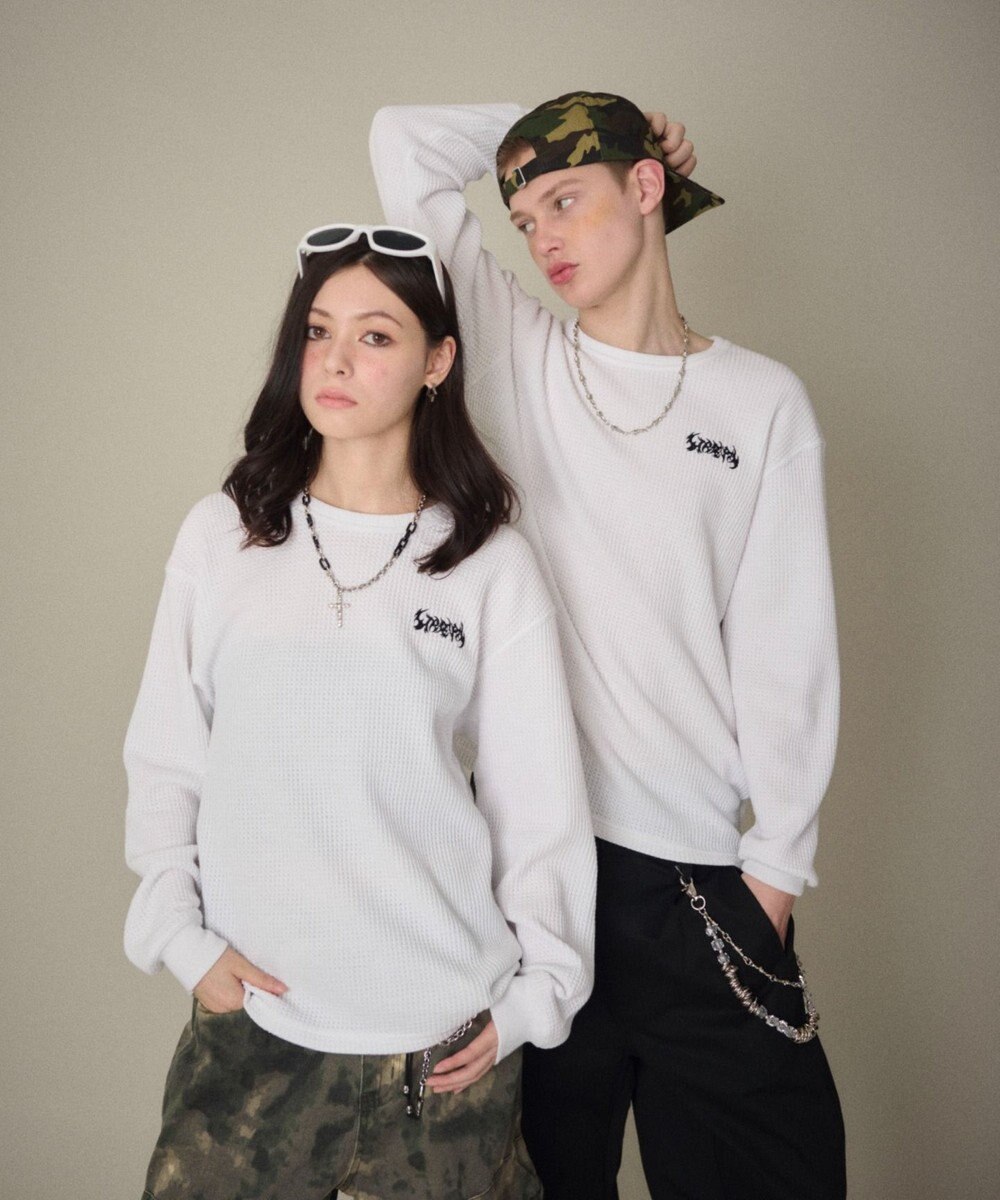 WEGO 【ユニセックス着用ITEM】ワッフルロゴT（長袖） 