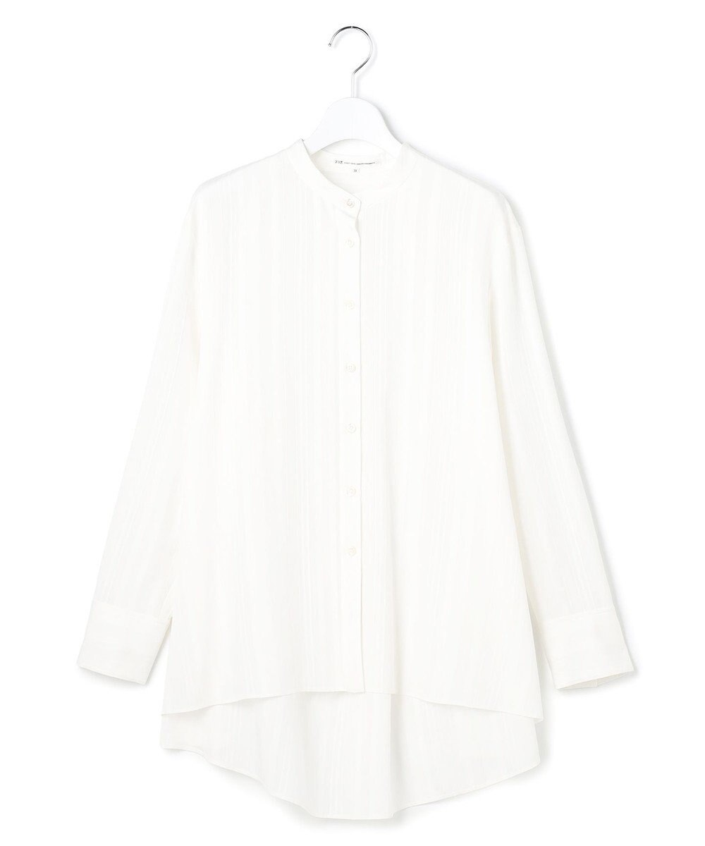 23区 【先行予約】ドビーストライプ バックタック フレアブラウス 