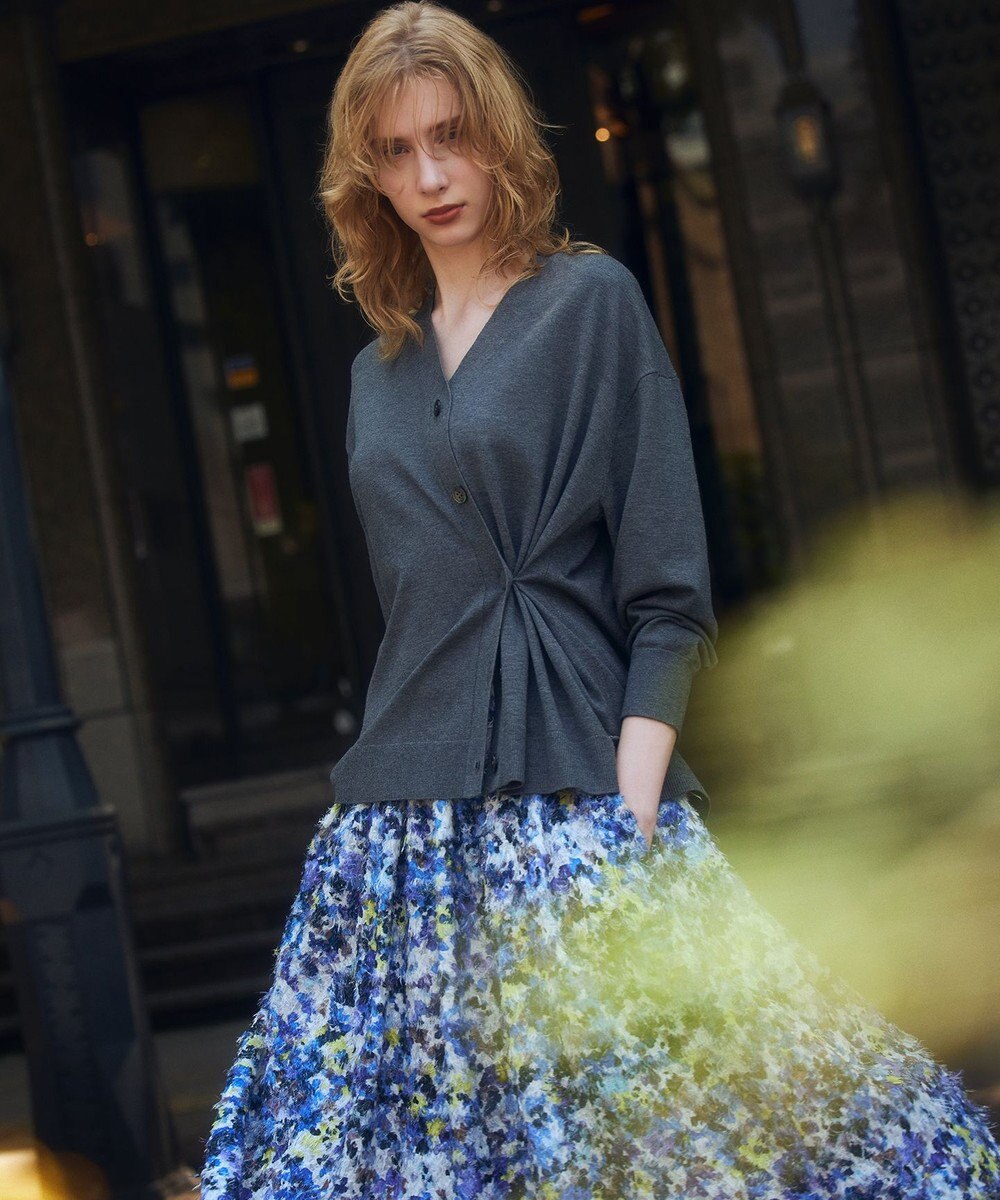 組曲 【加藤ローサさん着用 / 2WAY】スムースストレッチカシュクール カーディガン 