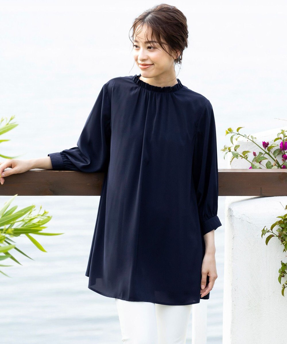 洗える 大人フェミニンなフリル衿チュニック Tiaclasse L ファッション通販 公式通販 オンワード クローゼット