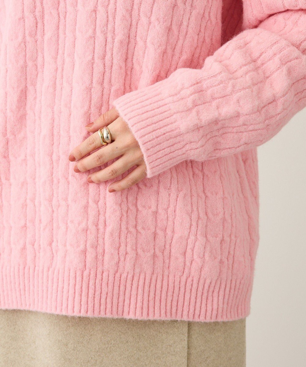 CRAFT STANDARD BOUTIQUE 起毛ケーブルVニットネックニットプルオーバー 