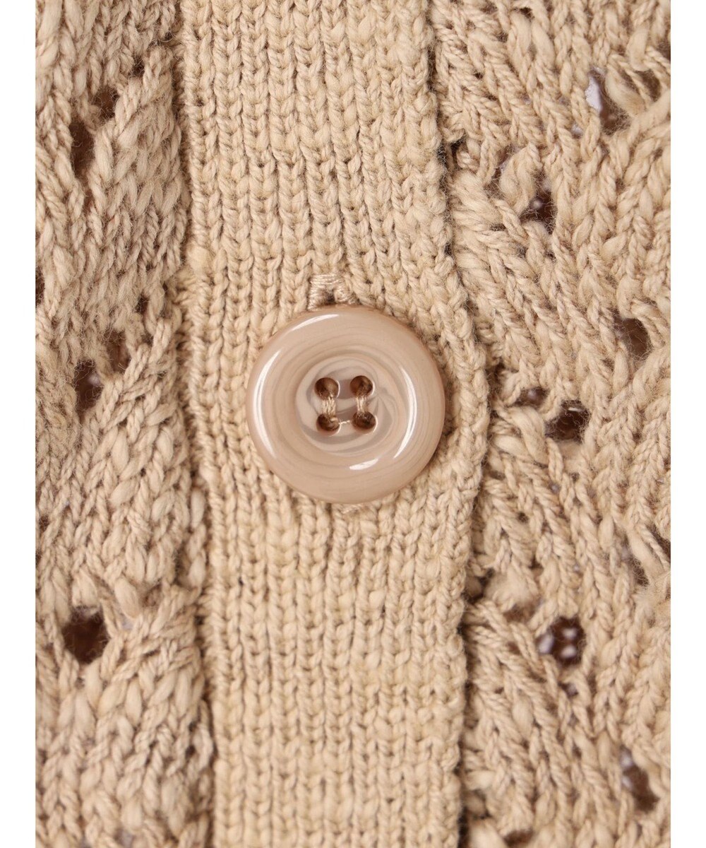 earth music&ecology スラブコットンレース編みカーディガン 