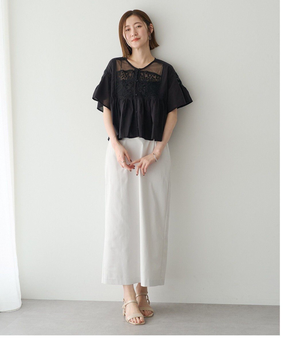 YECCA VECCA 刺繍レースブラウス 