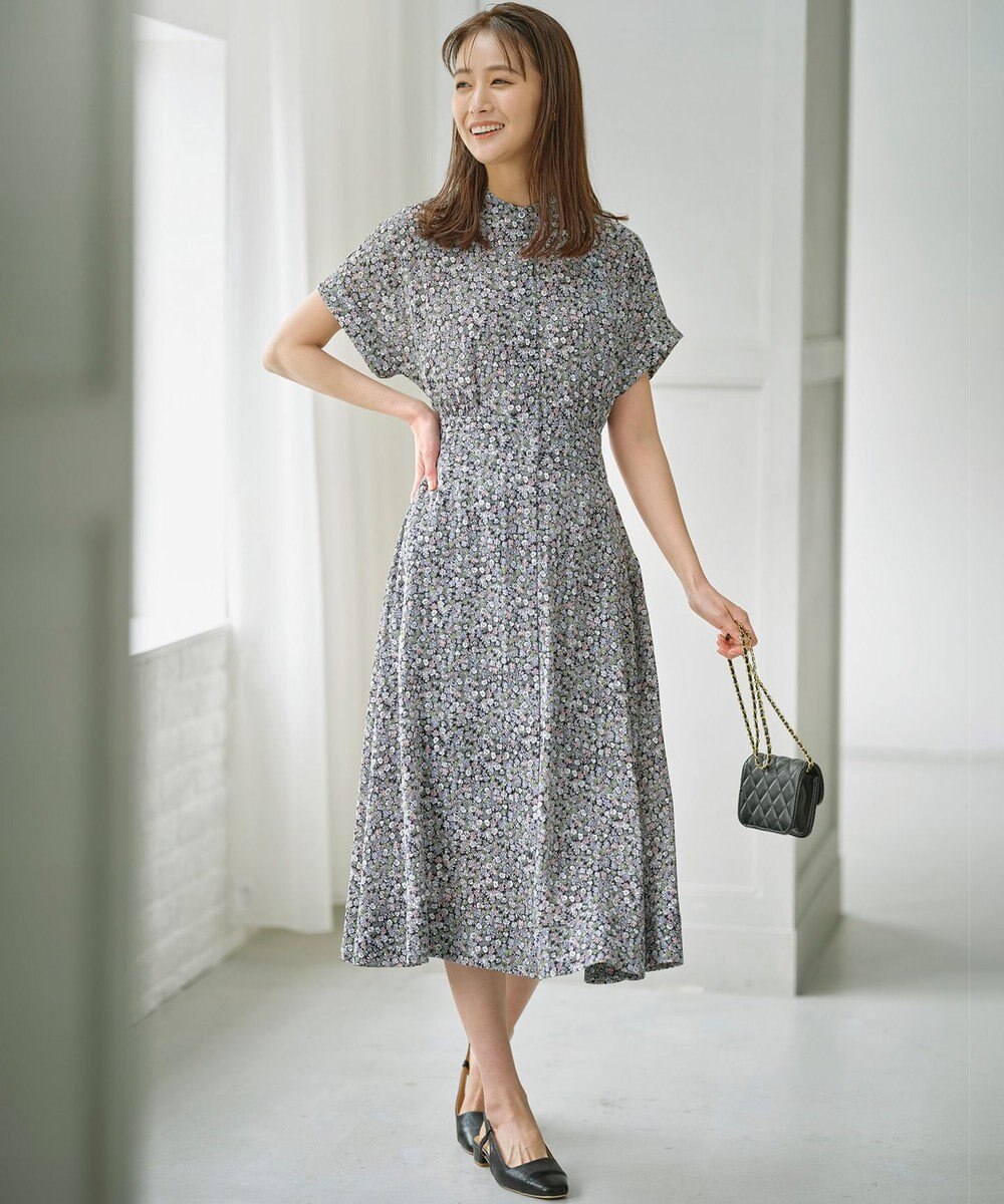 組曲 L フラワーレイヤープリント ワンピース 