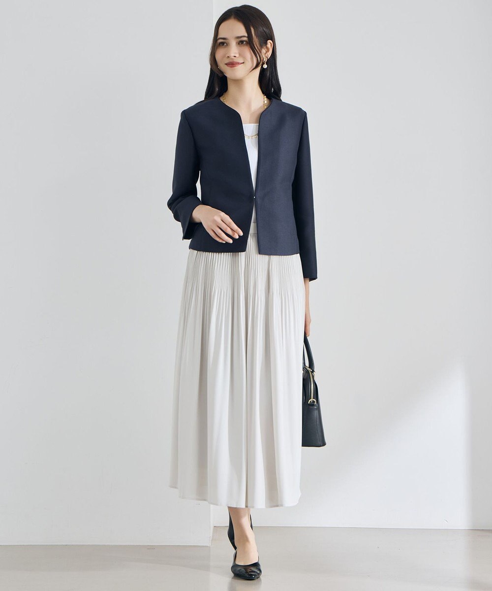 自由区 【昨年大好評・デザインアップデート・カタログ掲載・セットアップ対応・セレモニー・通勤】ライトサテンプリーツ スカートⅡ 