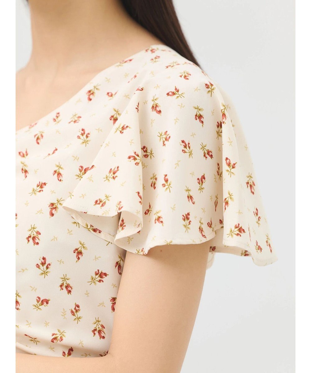 earth music&ecology フロントギャザーフラワーワンピース 