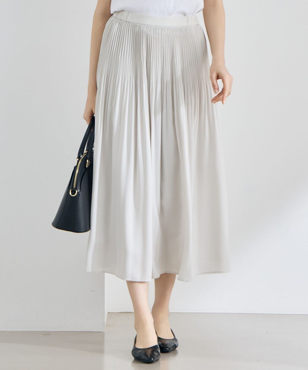 自由区 【昨年大好評・デザインアップデート・カタログ掲載・セットアップ対応・セレモニー・通勤】ライトサテンプリーツ スカートⅡ 