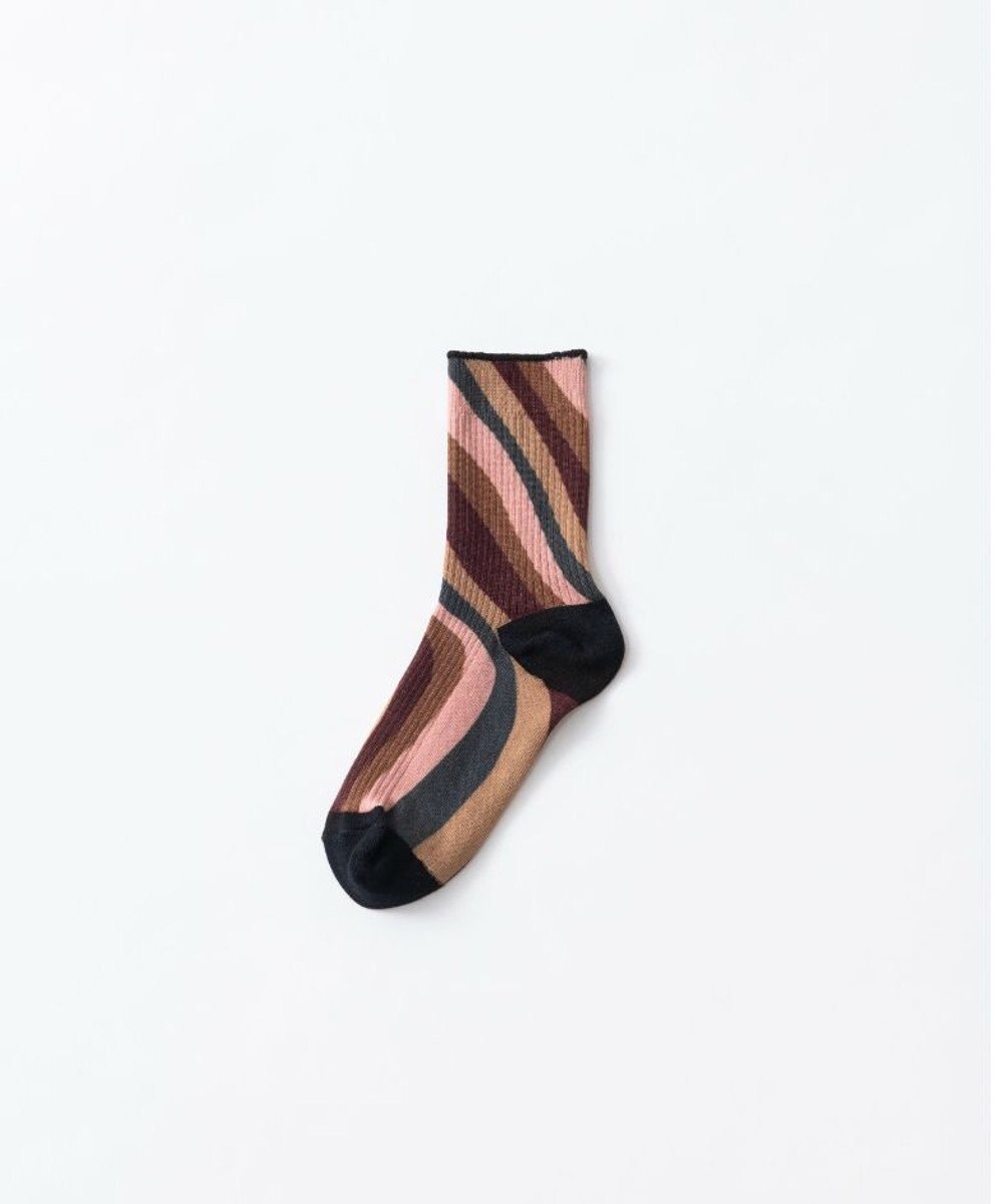 TRICOTE TWIST STRIPE LINK SOCKS／歪みストライプリンクソックス 