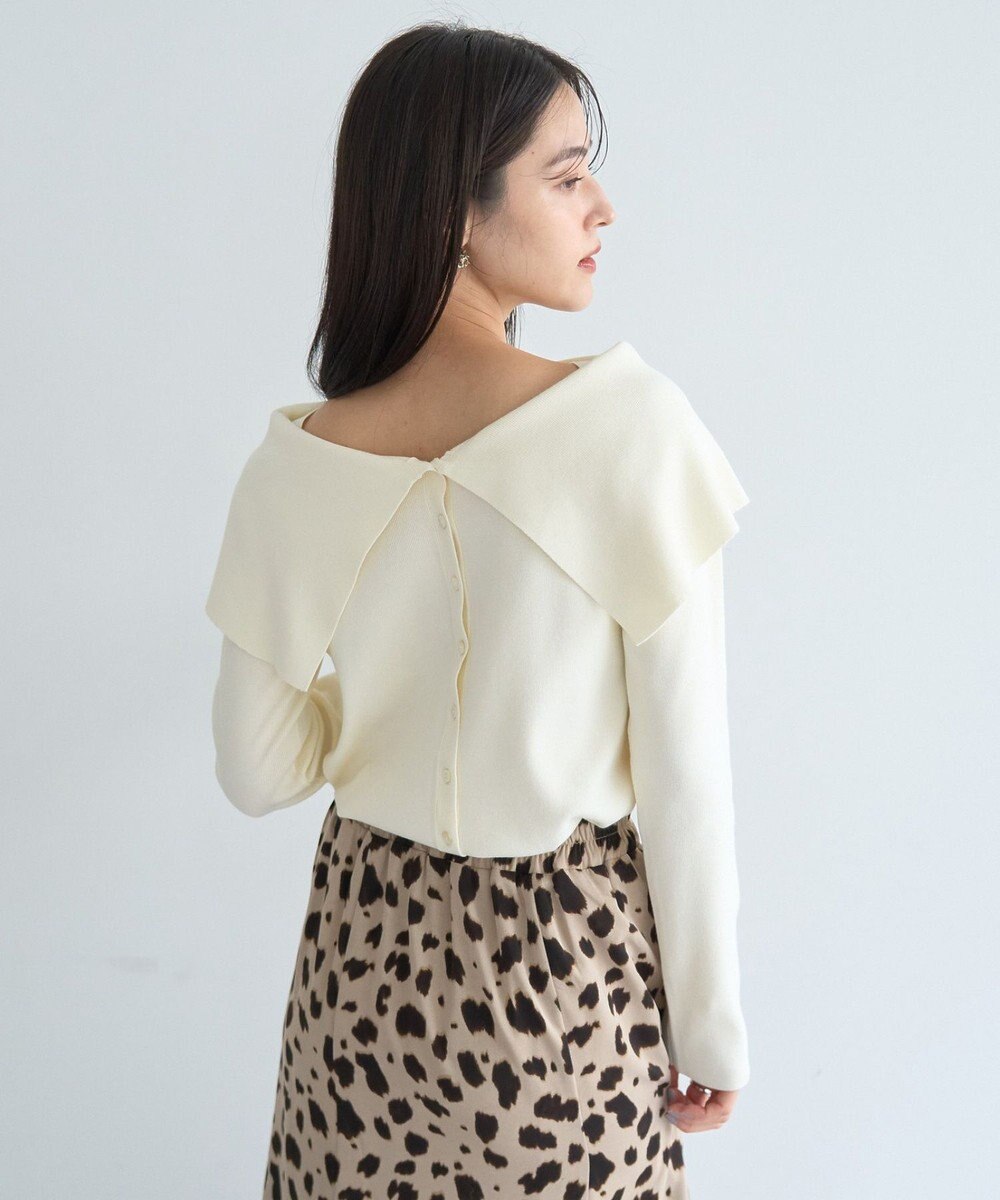 YECCA VECCA 2wayオフショルカラーカーディガン 