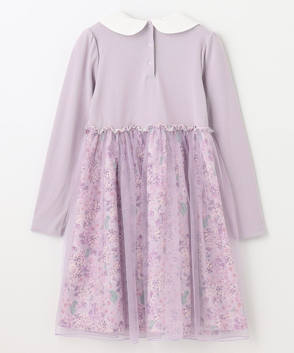 ANY KIDS 花柄ドッキングチュールワンピース 