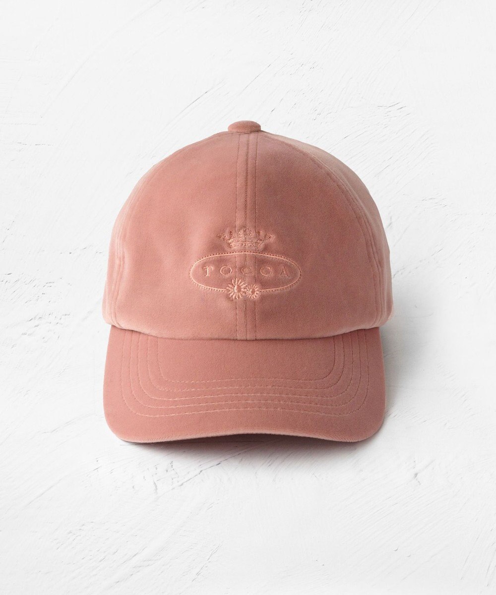 TOCCA 【防臭・吸水速乾・UVカット・サイズ調整可・リボン取り外し可】VELVET LOGOCAP キャップ 