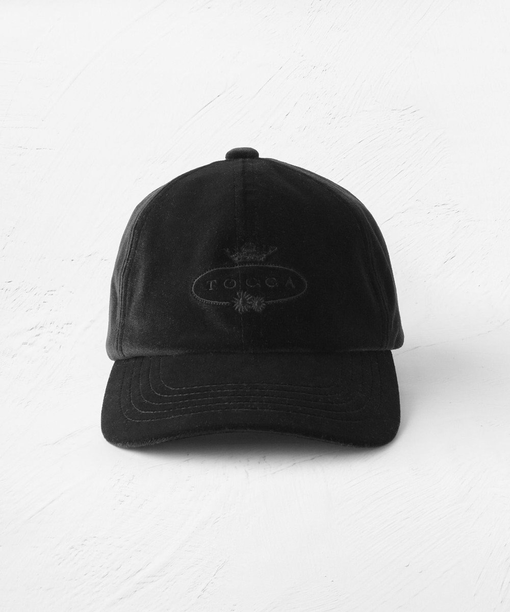 TOCCA 【防臭・吸水速乾・UVカット・サイズ調整可・リボン取り外し可】VELVET LOGOCAP キャップ 