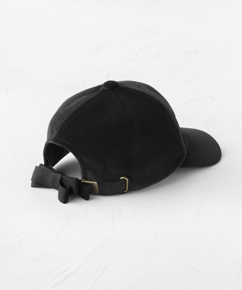 TOCCA 【防臭・吸水速乾・UVカット・サイズ調整可・リボン取り外し可】VELVET LOGOCAP キャップ 
