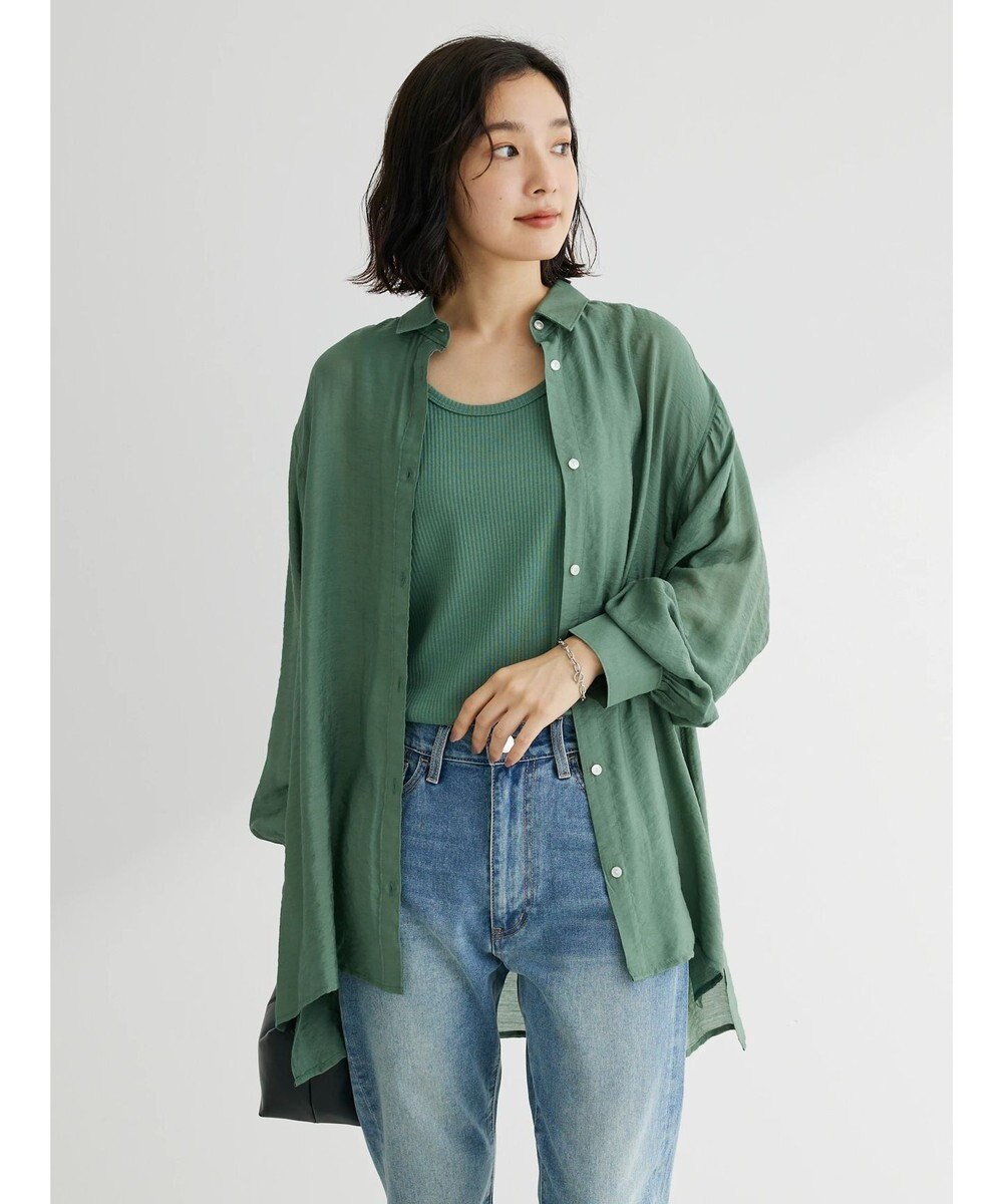 Green Parks レギュラー前後差シアーシャツ 