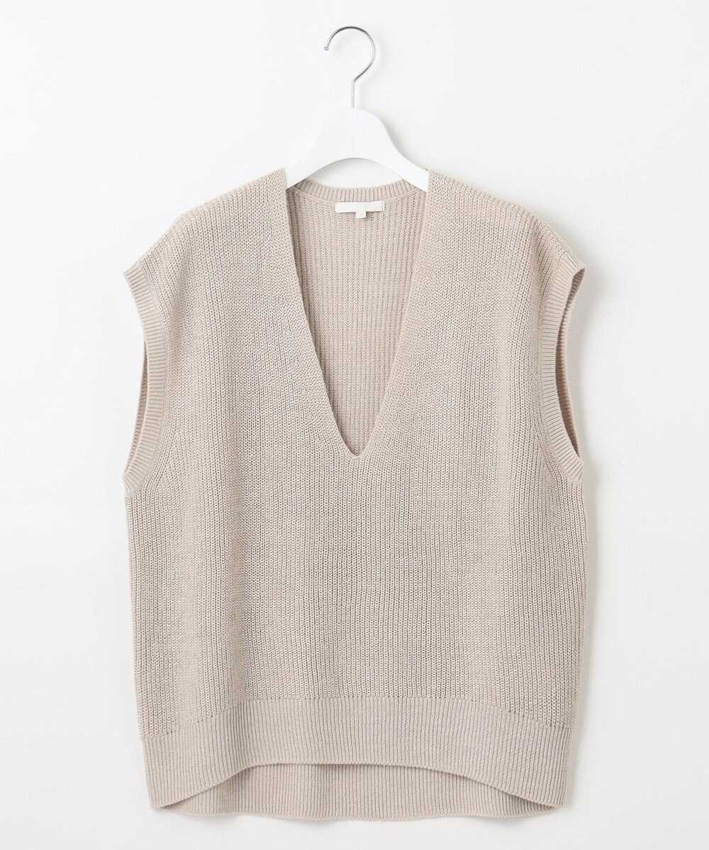 自由区 S 【洗える】コットンウールミドルゲージニット ベスト 