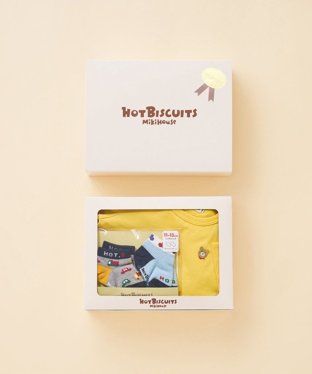 MIKI HOUSE HOT BISCUITS ワンポイント半袖Tシャツ＆ローカットソックスギフトセット【BOX付き】 