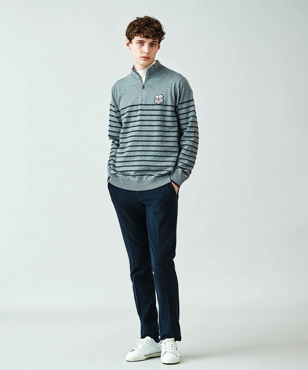 23区GOLF 【MEN】【手洗い可】コットンブレンド ハーフジップ ニット 