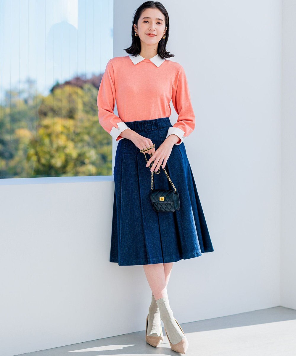 組曲 L Elena襟付きニットプルオーバー 