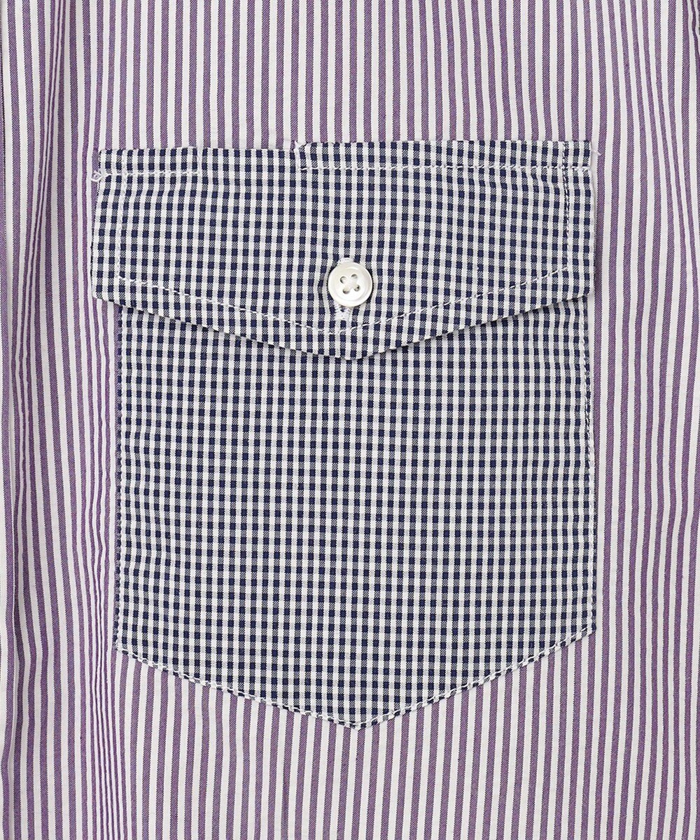 J.PRESS MEN 【クールマックス】クレイジーパターン サッカーシャツ/B.D. 