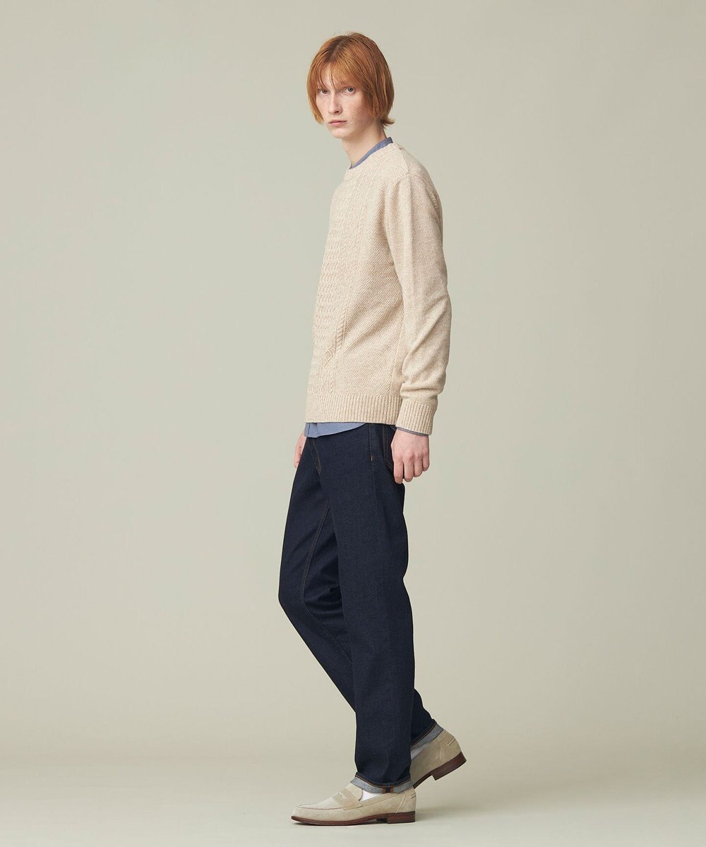 J.PRESS MEN 【Cash Lamb's Wool】ケーブルクルーネック ニット 