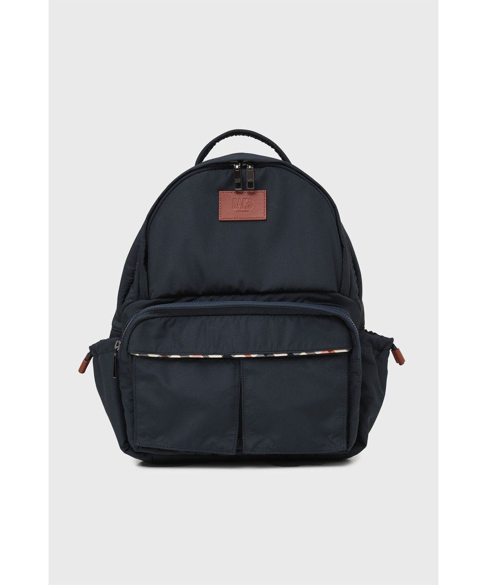 DAKS 軽量ナイロン×レザー ハウスチェックディテール PC収納バックパック 