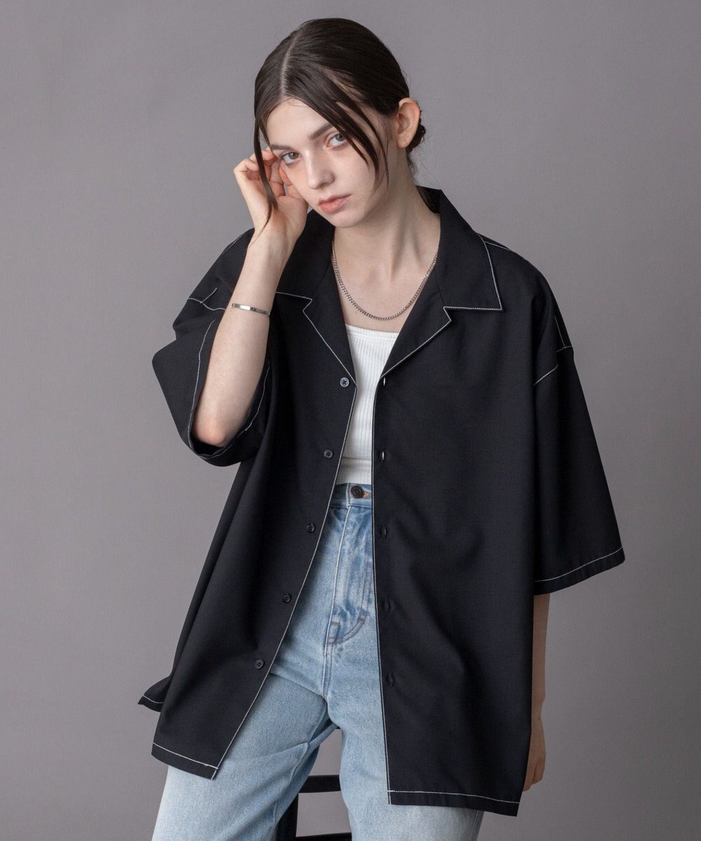 WEGO 【ユニセックス着用ITEM/SMLサイズ展開】 TRオープンカラーシャツ（SS） 