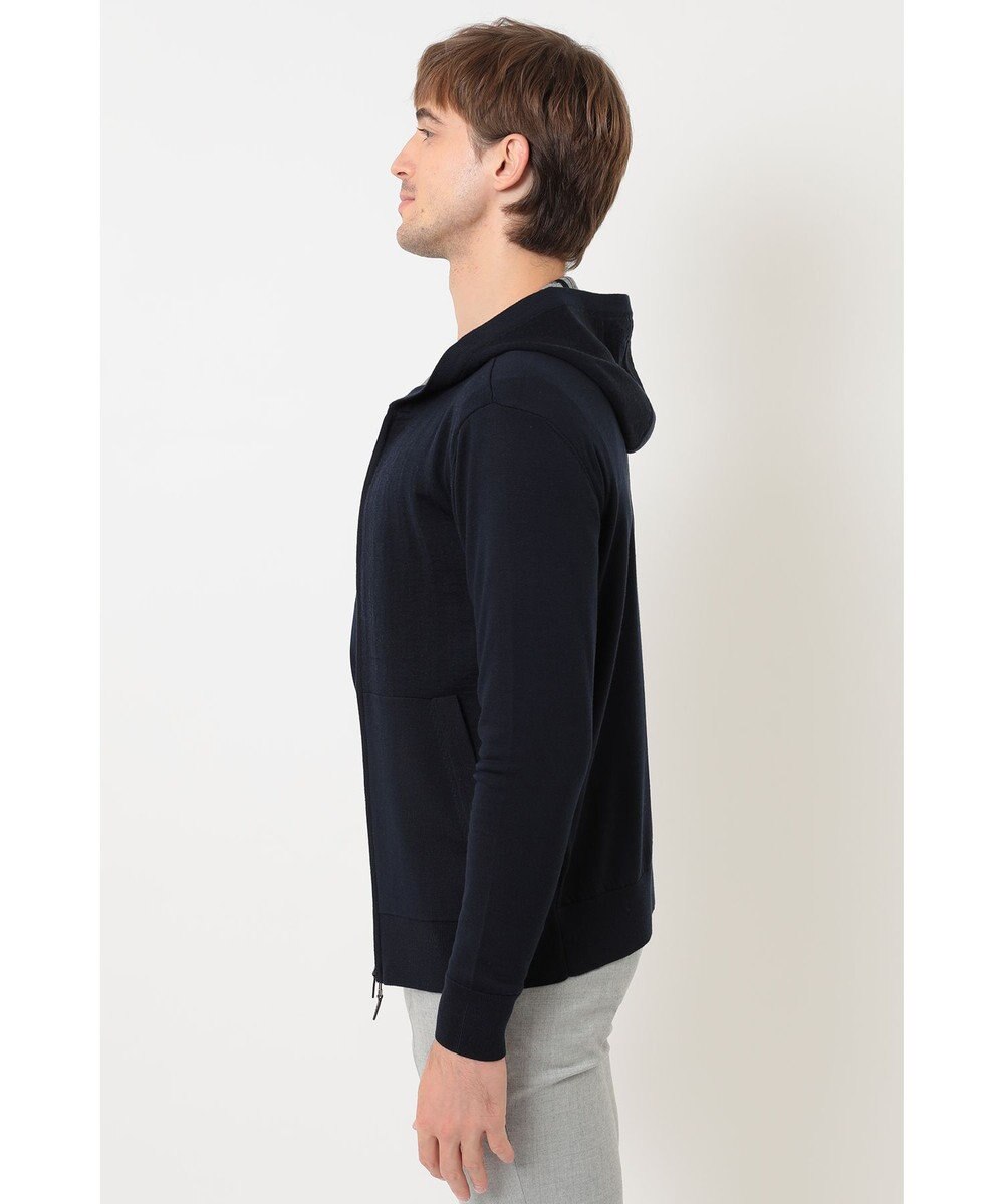 DAKS フード付きメリノウールカーディガン 