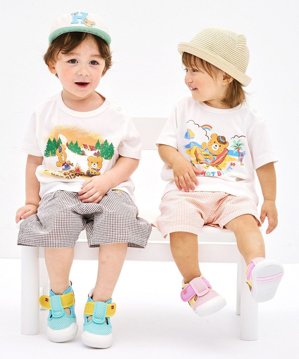 MIKI HOUSE HOT BISCUITS 【44-48cm】 麦わら風 くまみみ ハット 