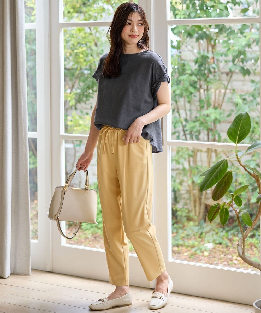 ANY 【手洗い可】ヨーロピアンリネンツイストスリーブブラウス 