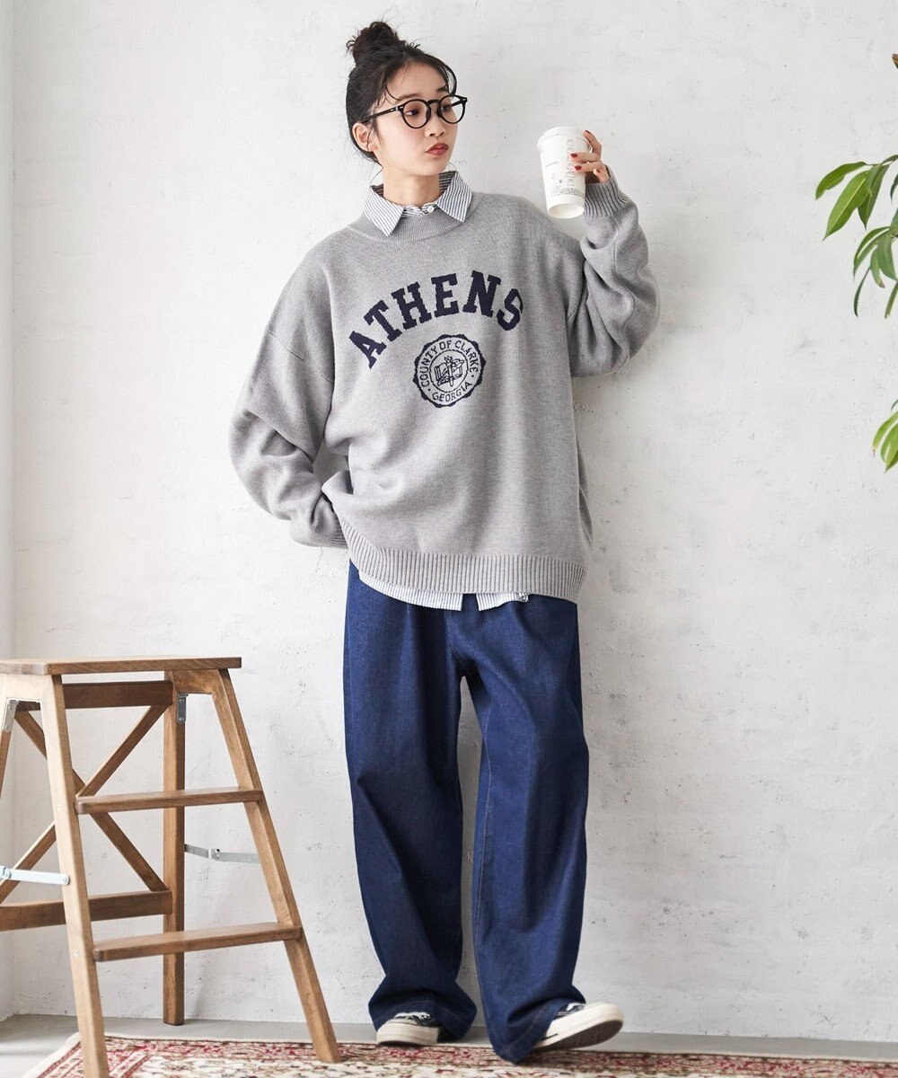 WEGO オーバーフィットジャガードプルオーバー 