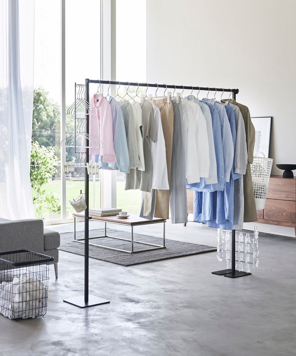 tower 折り畳み室内物干し タワー ブラック 