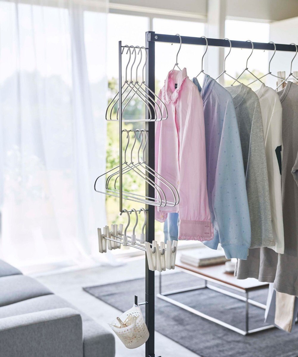 tower 折り畳み室内物干し タワー ブラック 