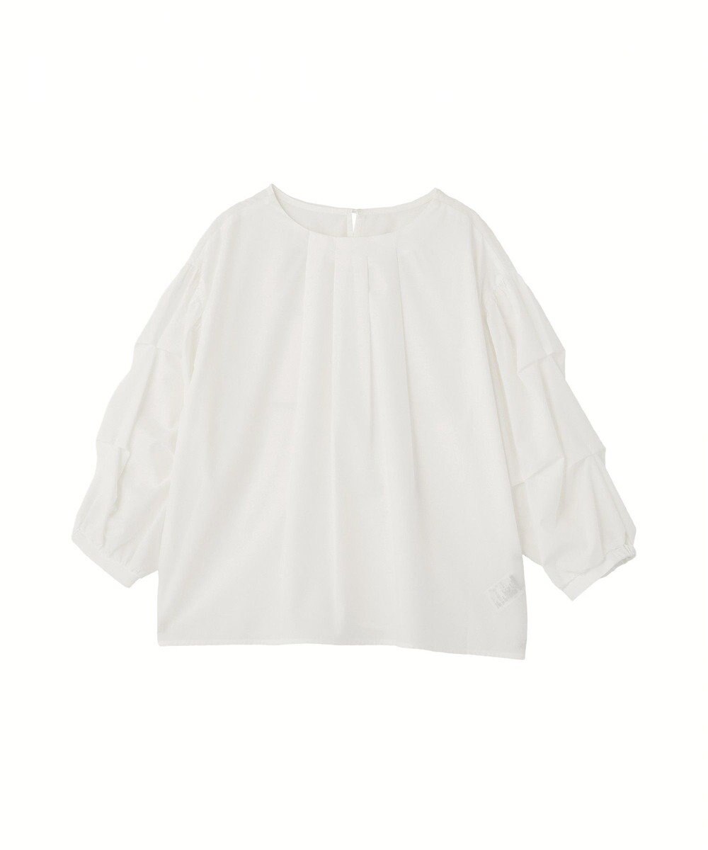 Green Parks イージーケア袖タックブラウス 