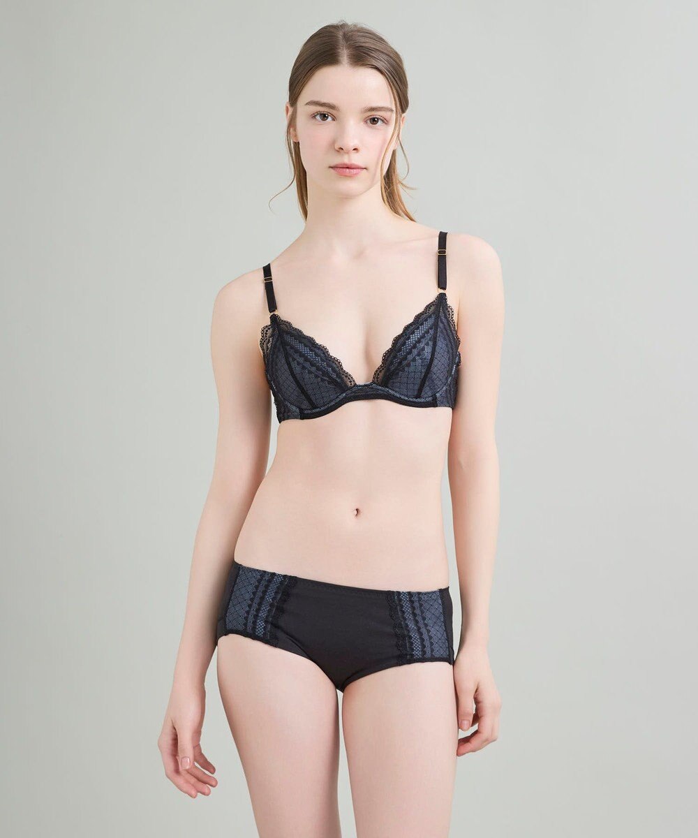 une nana cool リニューアル【綿混】ビタードットコットン 3/4カップブラ 