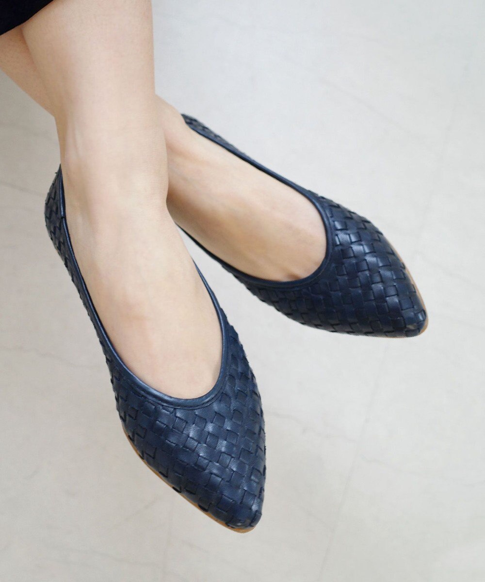 Pointer 本革編み込みパンプス 