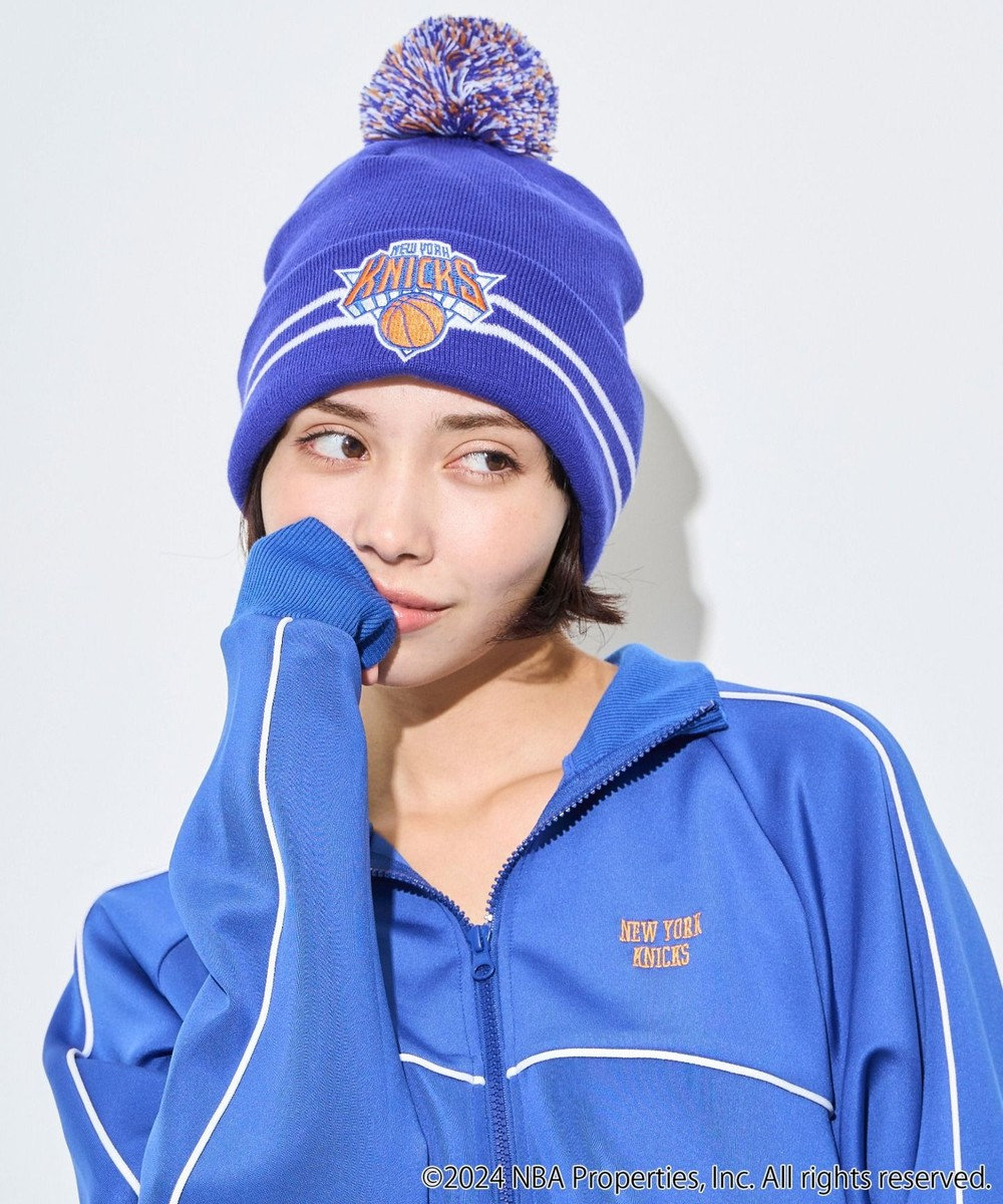 WEGO 【ユニセックス着用ITEM】別注NBA　ポンポンニットキャップ ブルー