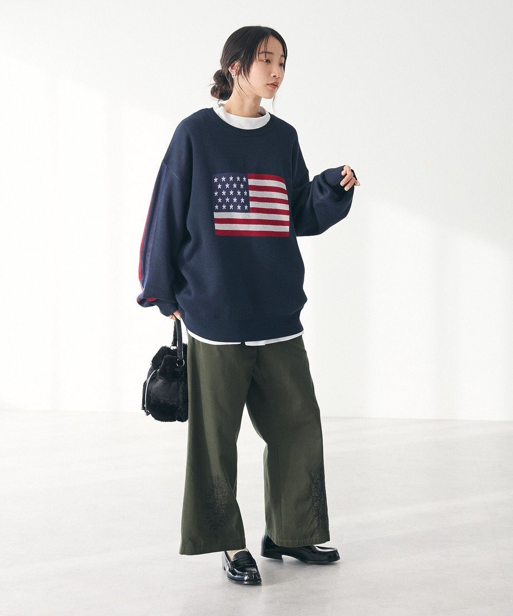 CRAFT STANDARD BOUTIQUE 刺繍入ツイルパンツ 