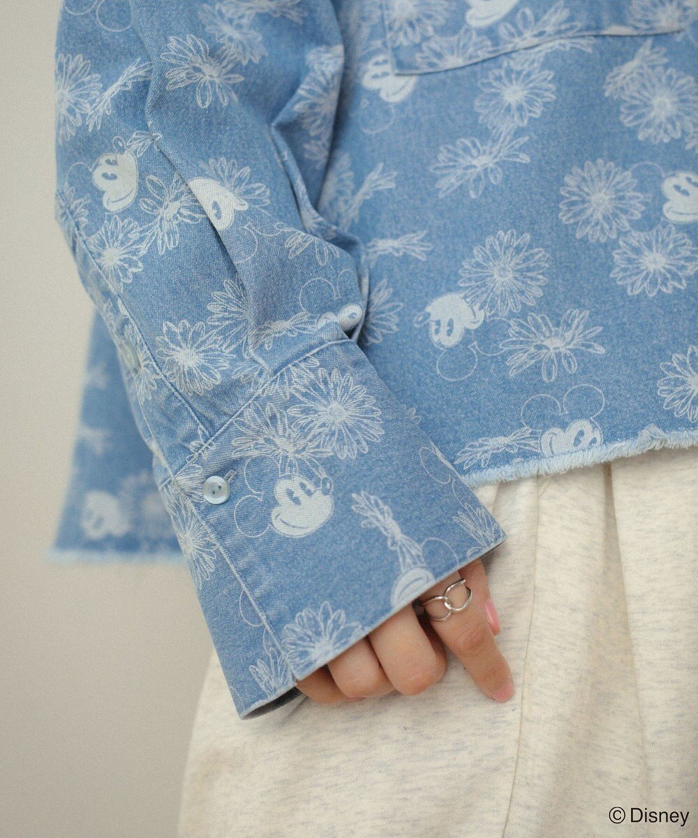 Green Parks ミッキー＆フレンズ／花柄デニムシャツ 