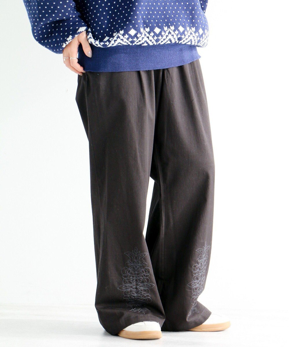 CRAFT STANDARD BOUTIQUE 刺繍入ツイルパンツ 