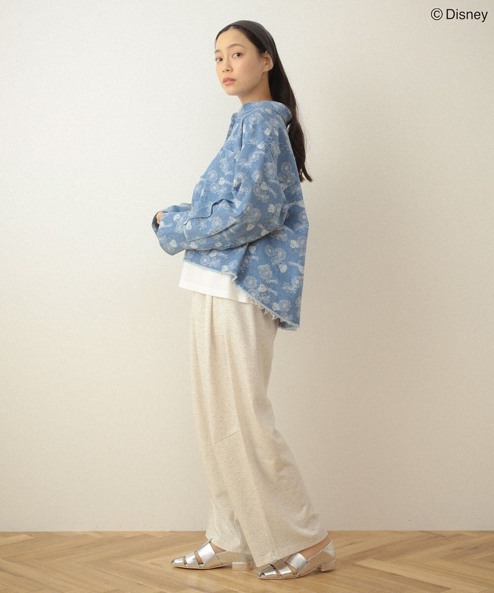 Green Parks ミッキー＆フレンズ／花柄デニムシャツ 