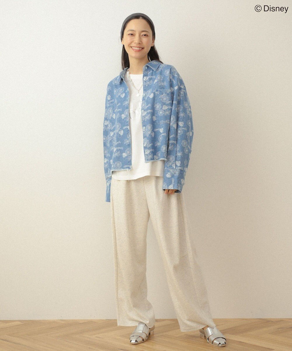 Green Parks ミッキー＆フレンズ／花柄デニムシャツ 