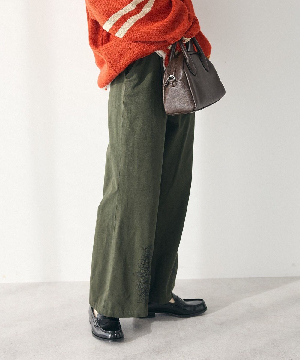 CRAFT STANDARD BOUTIQUE 刺繍入ツイルパンツ 