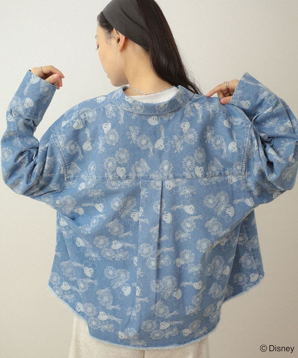 Green Parks ミッキー＆フレンズ／花柄デニムシャツ 