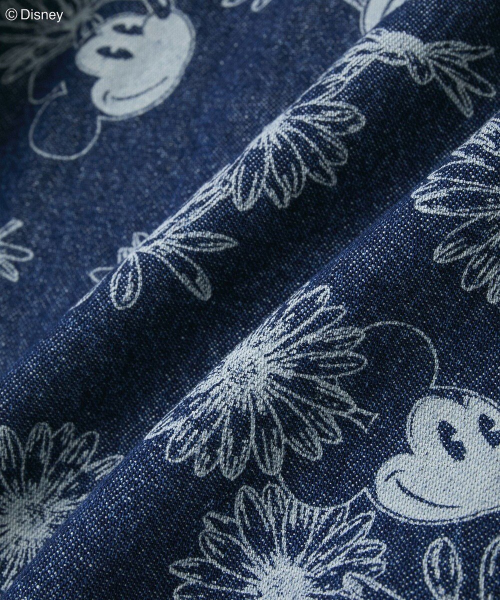 Green Parks ミッキー＆フレンズ／花柄デニムシャツ 