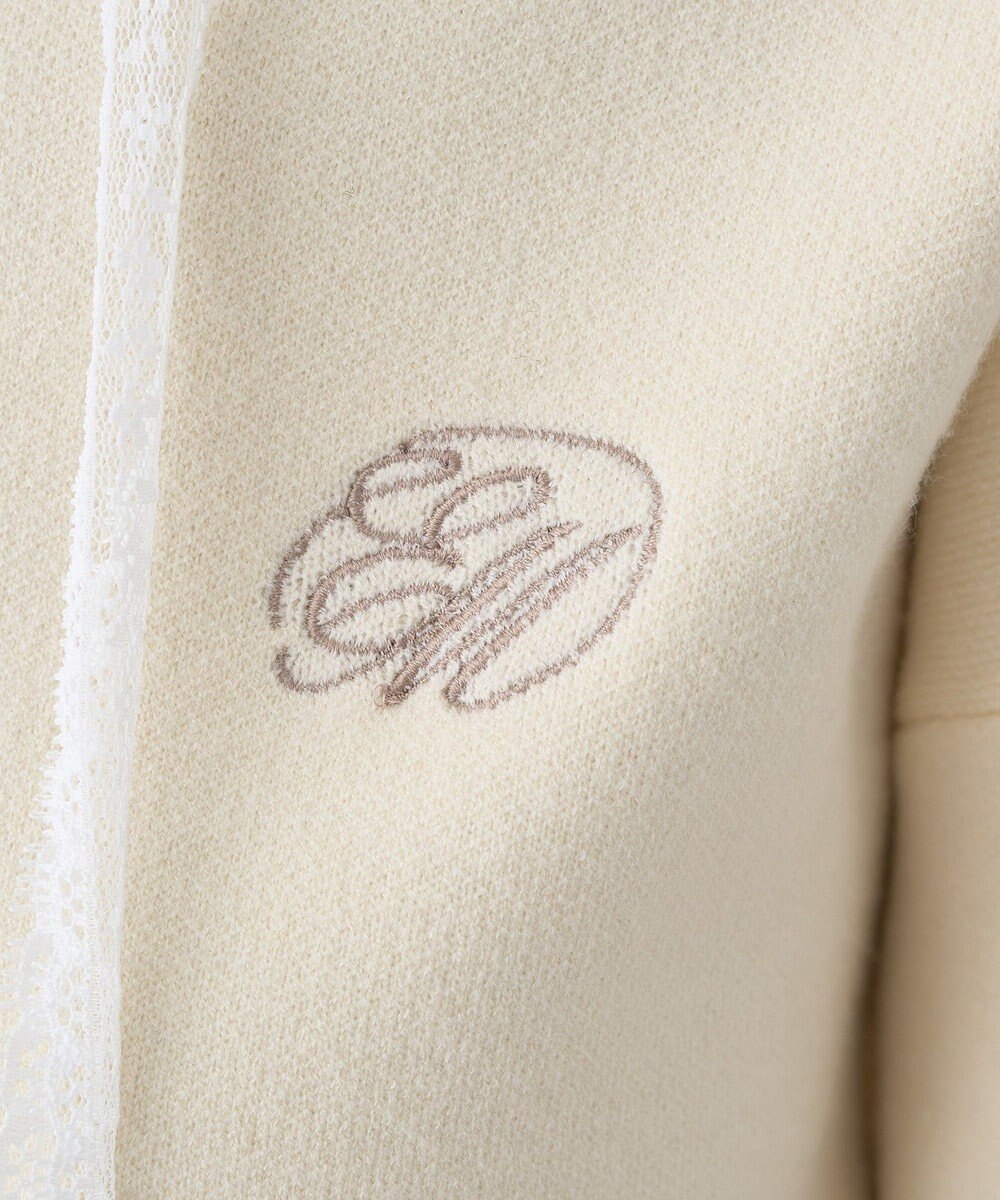 earth music&ecology レースコードダブルジップニットパーカー 