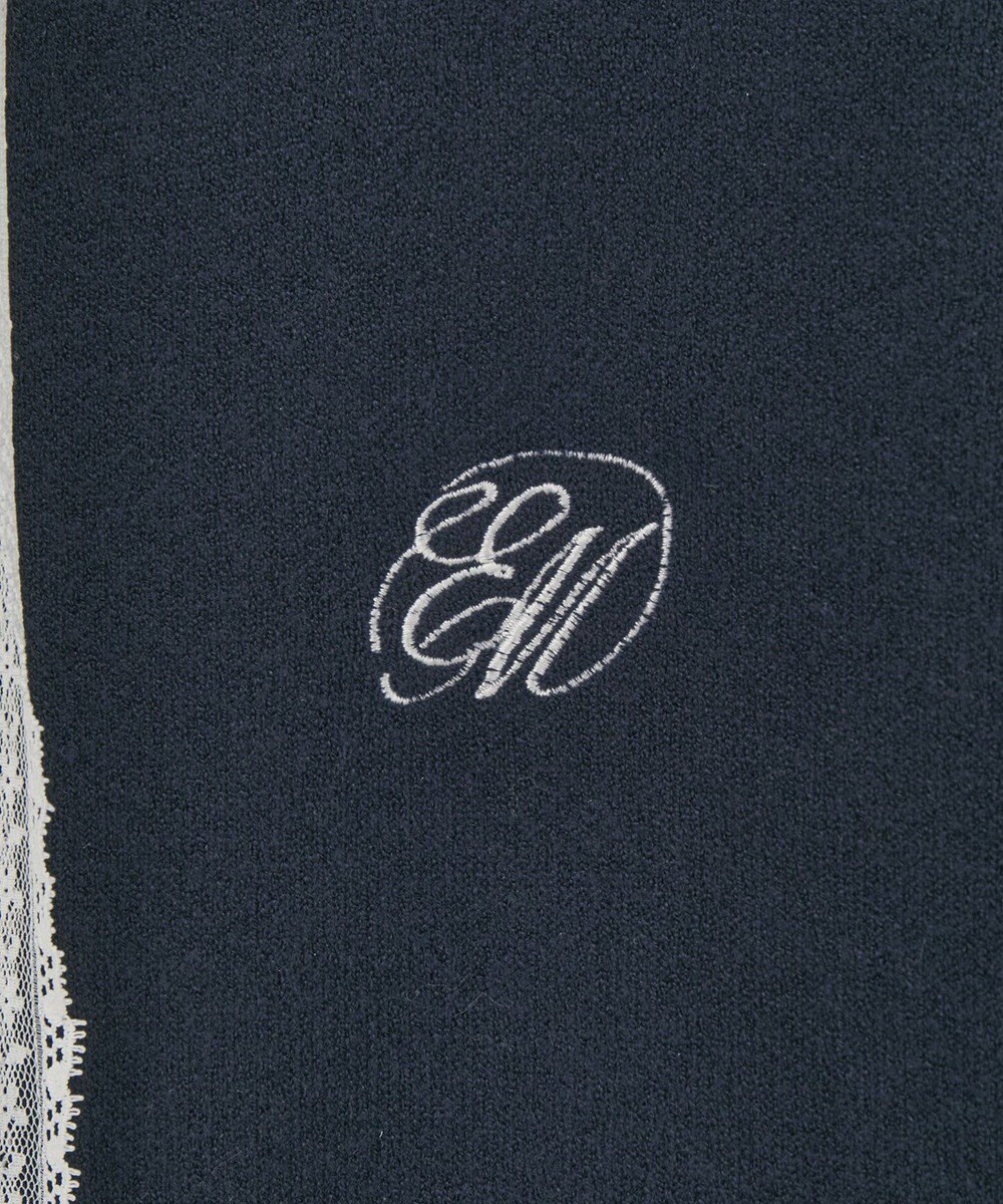 earth music&ecology レースコードダブルジップニットパーカー 